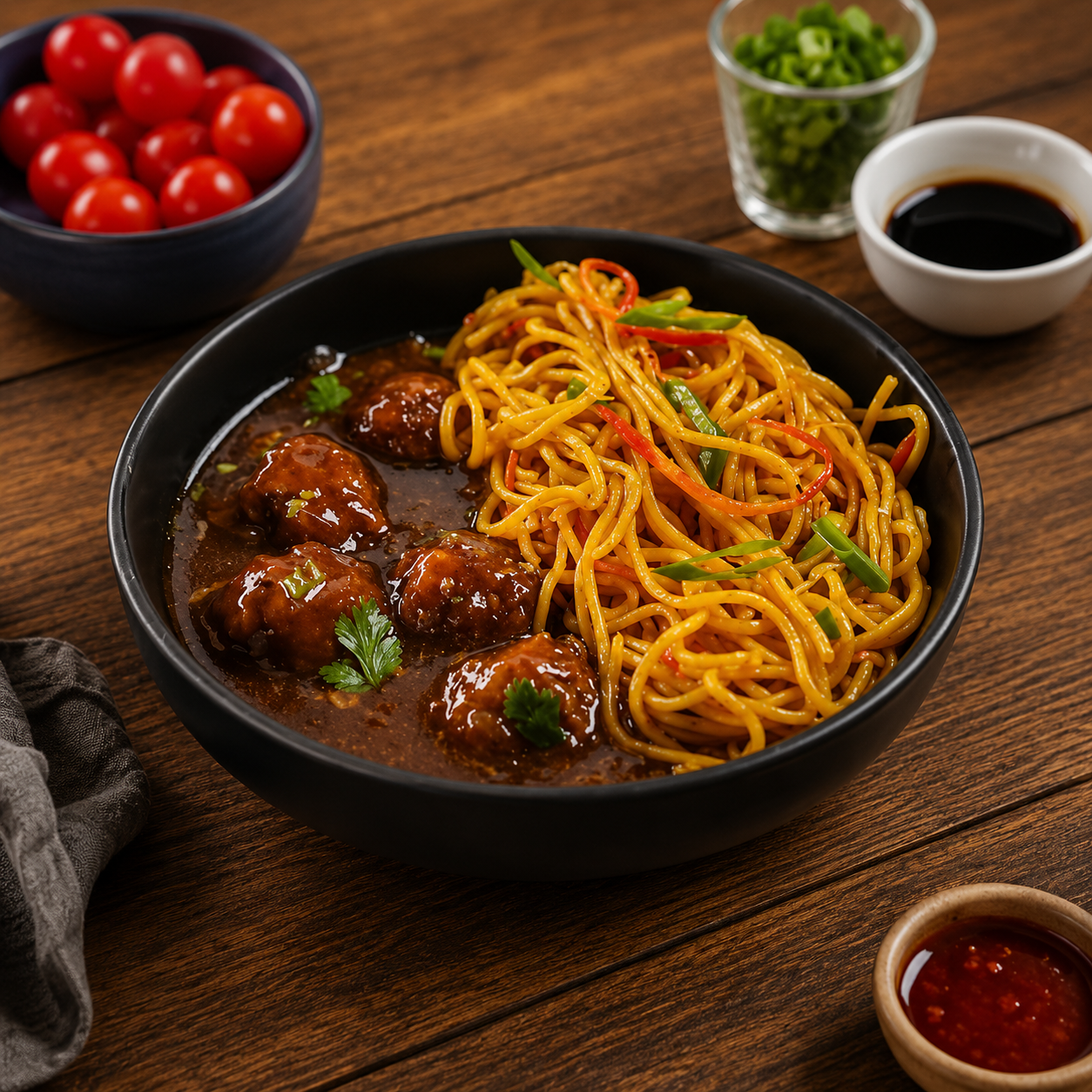 Gravy Manchurian with Noodles